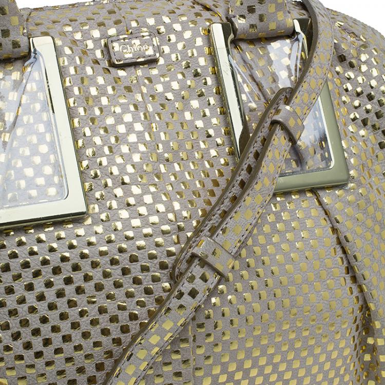 Pre Owned Chloe Metallic Gold Leather Ethel Satchel