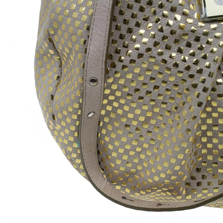 Pre Owned Chloe Metallic Gold Leather Ethel Satchel