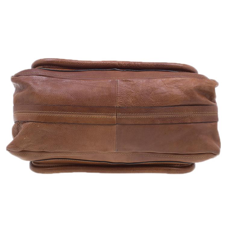 Pre Owned Chloe Brown Leather Medium Paraty Handbag