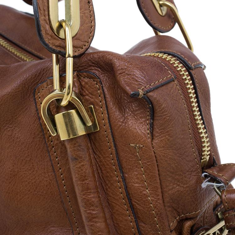 Pre Owned Chloe Brown Leather Medium Paraty Handbag