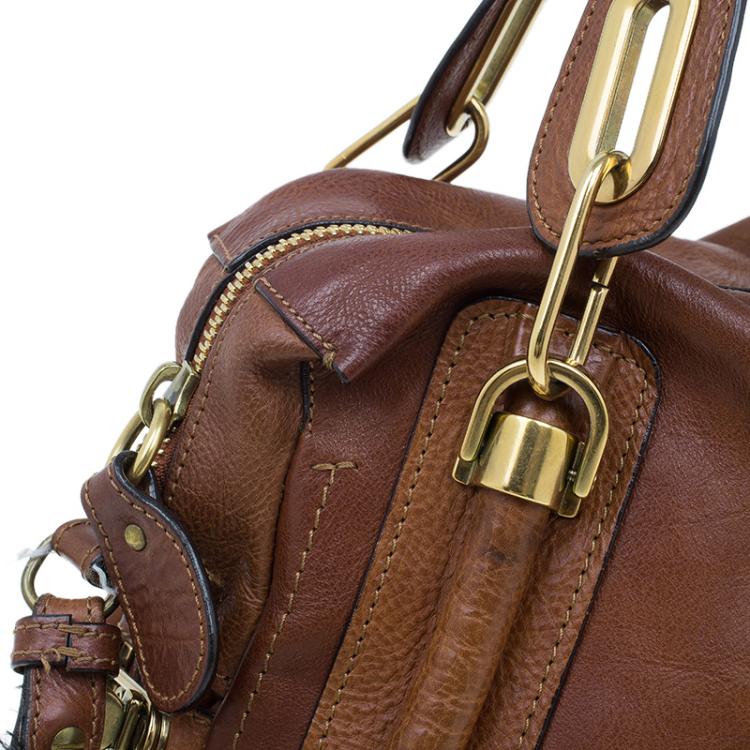 Pre Owned Chloe Brown Leather Medium Paraty Handbag