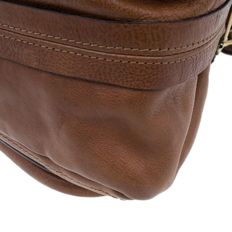 Pre Owned Chloe Brown Leather Medium Paraty Handbag