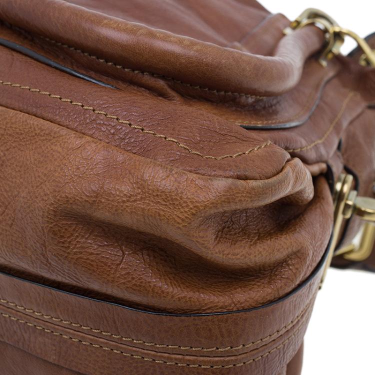 Pre Owned Chloe Brown Leather Medium Paraty Handbag