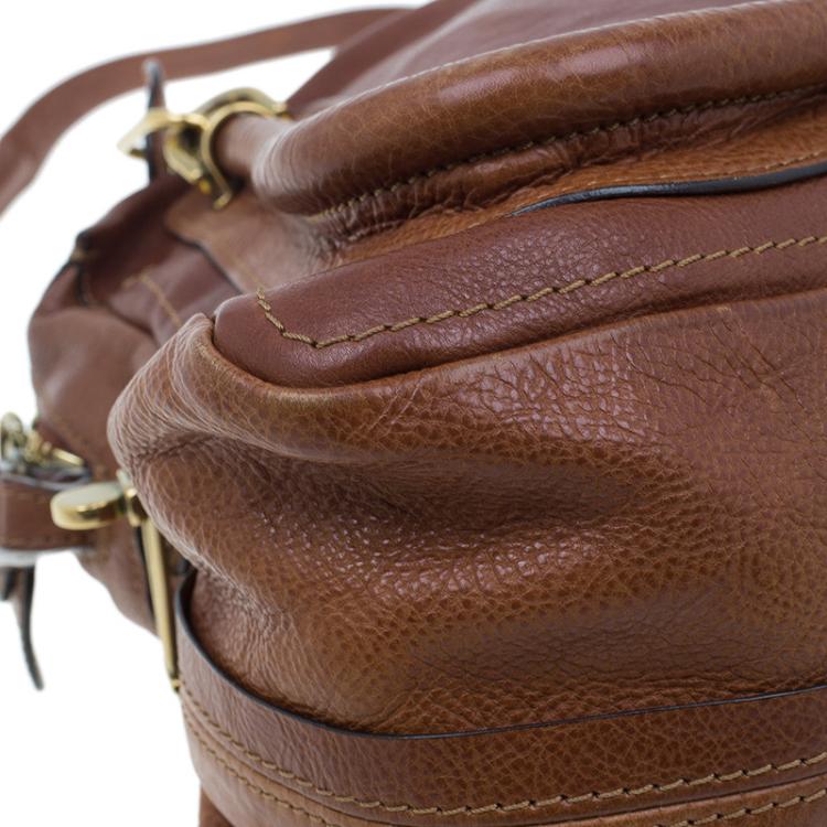 Pre Owned Chloe Brown Leather Medium Paraty Handbag