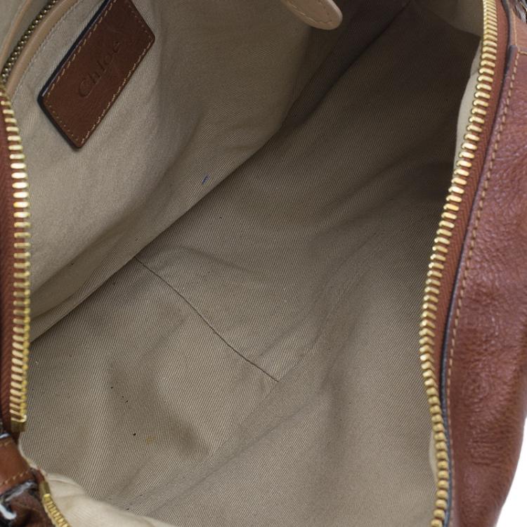 Pre Owned Chloe Brown Leather Medium Paraty Handbag