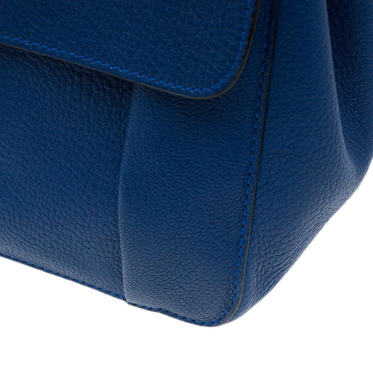 Pre Owned Chloe Blue Leather Large Elsie Shoulder Bag