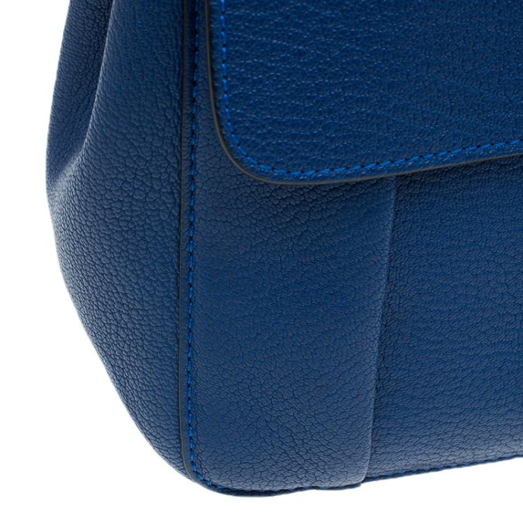 Pre Owned Chloe Blue Leather Large Elsie Shoulder Bag