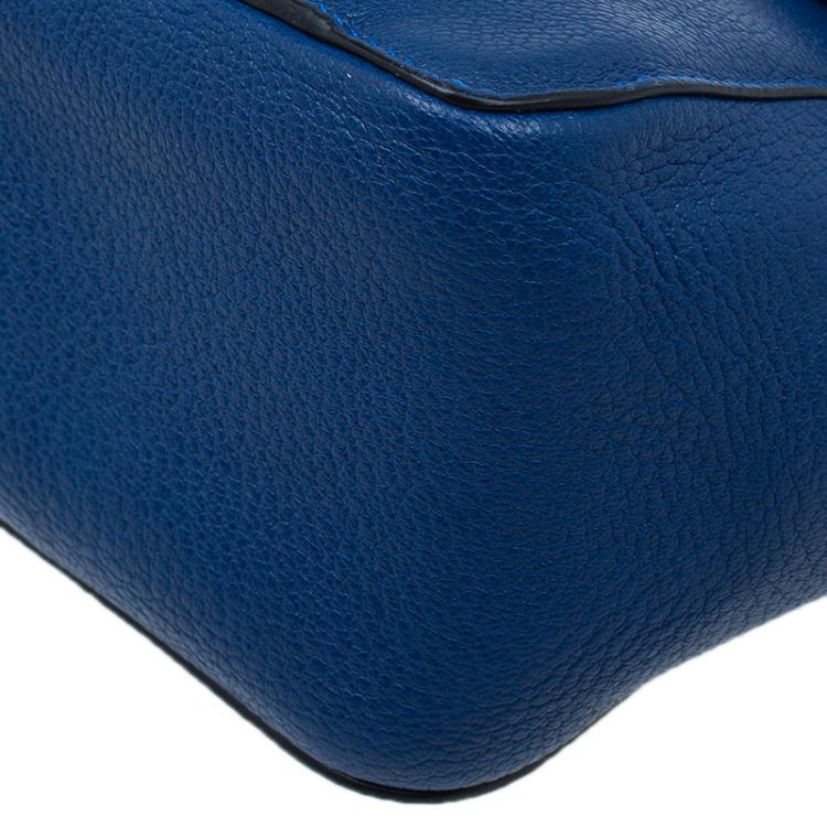 Pre Owned Chloe Blue Leather Large Elsie Shoulder Bag