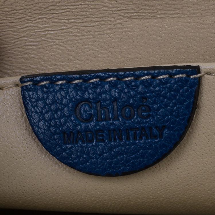 Pre Owned Chloe Blue Leather Large Elsie Shoulder Bag
