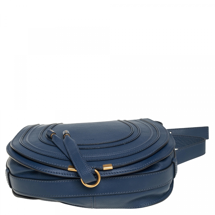 Pre Owned Chloe Blue Leather Medium Marcie Crossbody Bag