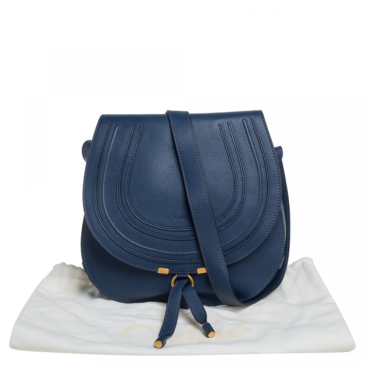 Pre Owned Chloe Blue Leather Medium Marcie Crossbody Bag