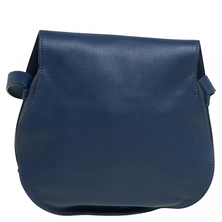 Pre Owned Chloe Blue Leather Medium Marcie Crossbody Bag