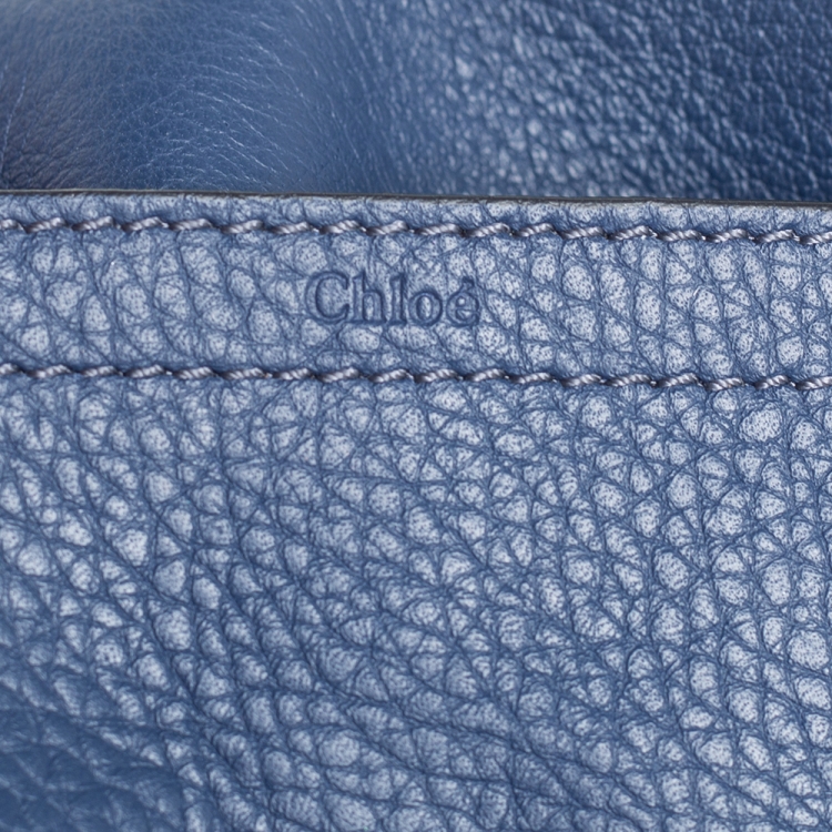 Pre Owned Chloe Blue Leather Medium Marcie Crossbody Bag