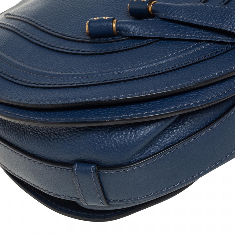 Pre Owned Chloe Blue Leather Medium Marcie Crossbody Bag