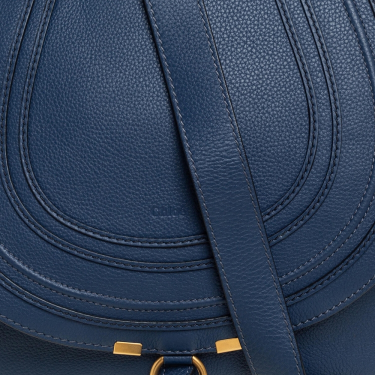 Pre Owned Chloe Blue Leather Medium Marcie Crossbody Bag