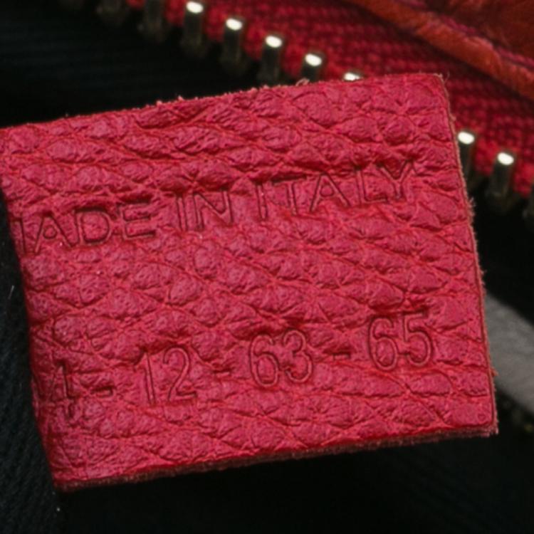 Pre Owned Chloe Red Python Medium Paraty Shoulder Bag