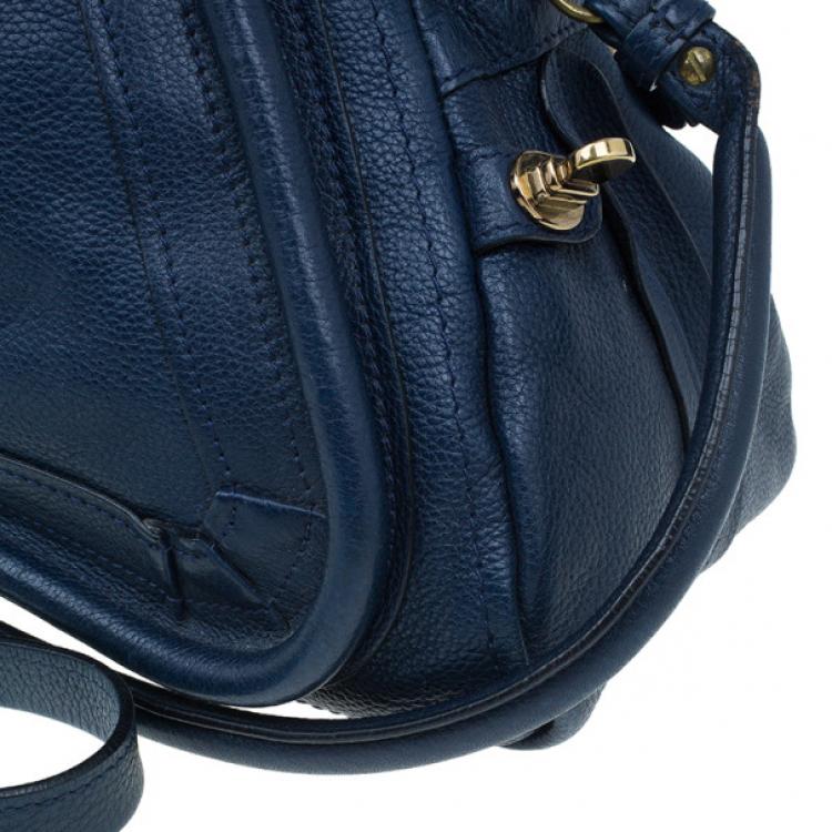 Pre Owned Chloe Blue Leather Medium Paraty Handbag