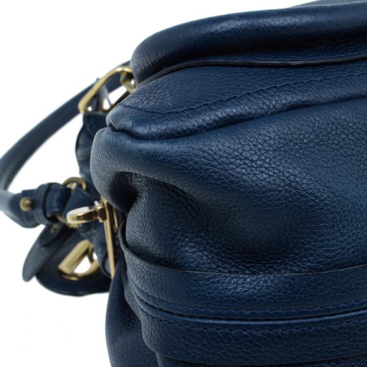 Pre Owned Chloe Blue Leather Medium Paraty Handbag