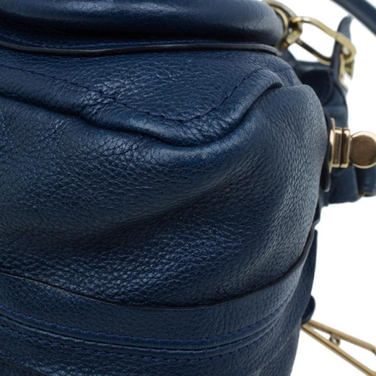 Pre Owned Chloe Blue Leather Medium Paraty Handbag