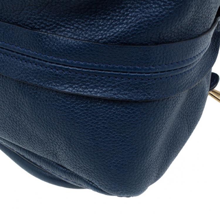 Pre Owned Chloe Blue Leather Medium Paraty Handbag