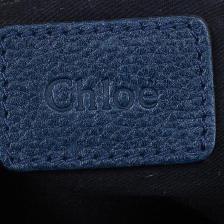 Pre Owned Chloe Blue Leather Medium Paraty Handbag