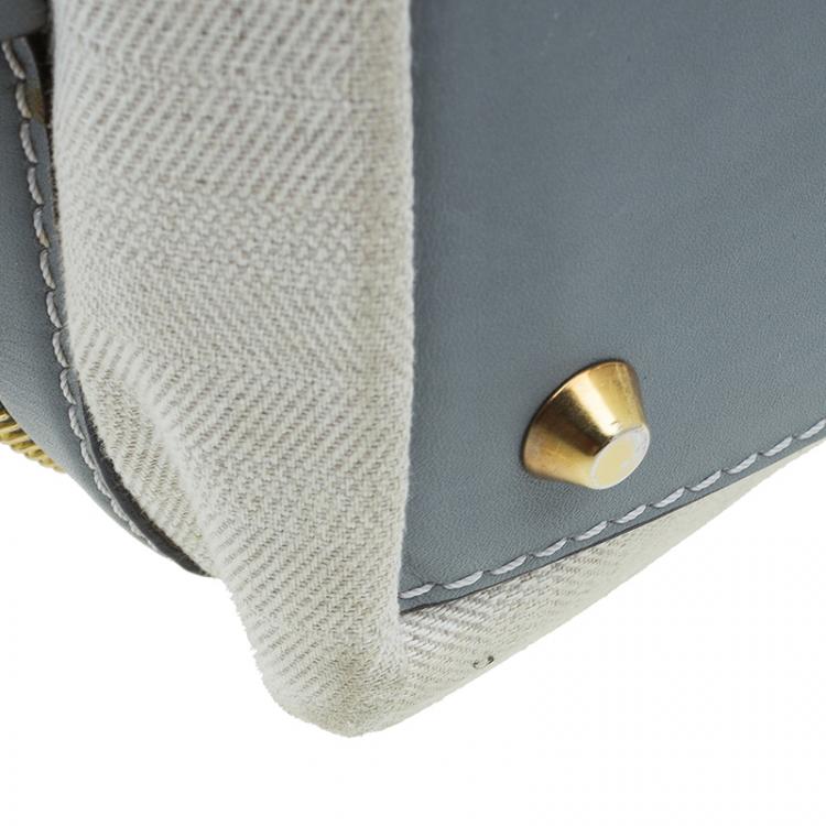 Pre Owned Chloe Beige/Grey Fabric and Leather Andy Expandable Satchel