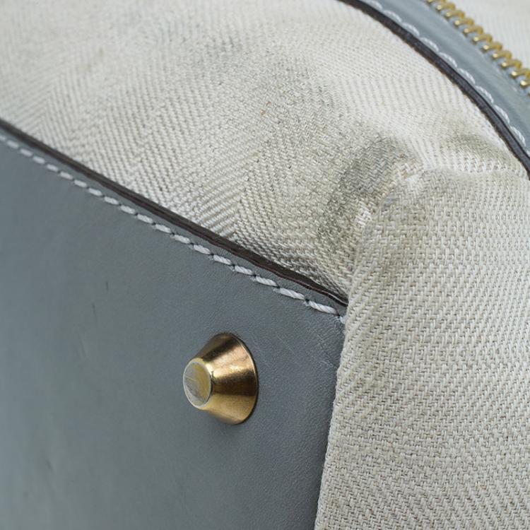 Pre Owned Chloe Beige/Grey Fabric and Leather Andy Expandable Satchel