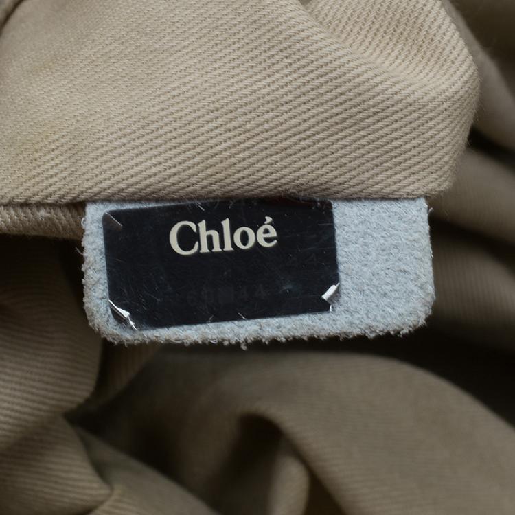 Pre Owned Chloe Beige/Grey Fabric and Leather Andy Expandable Satchel
