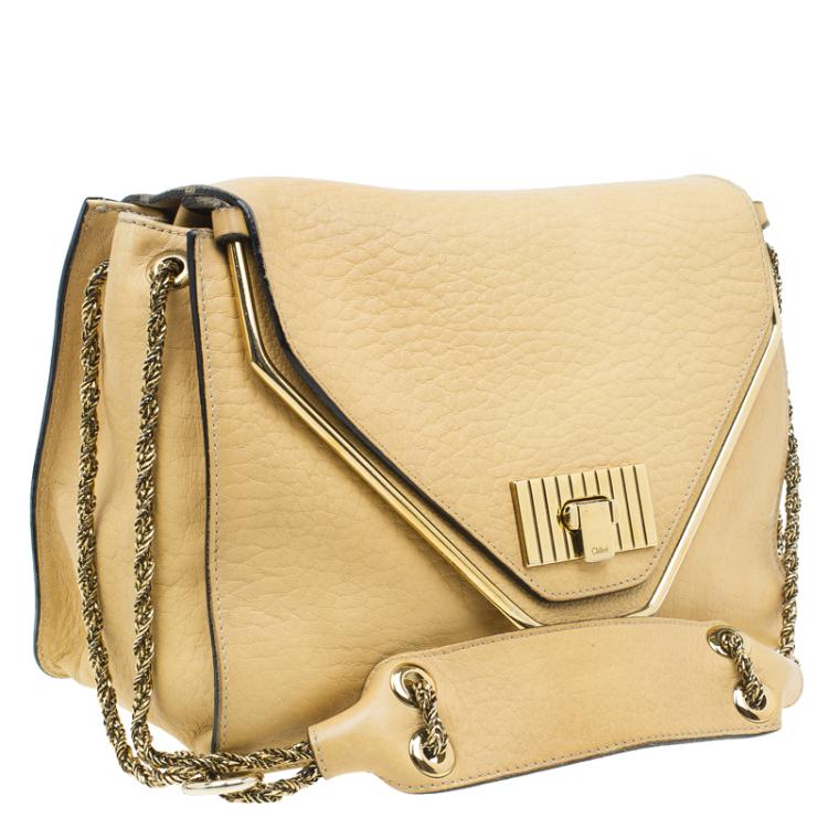 Pre Owned Chloe Yellow Leather Medium Sally Shoulder Bag