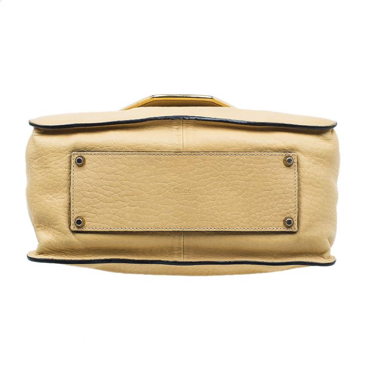 Pre Owned Chloe Yellow Leather Medium Sally Shoulder Bag