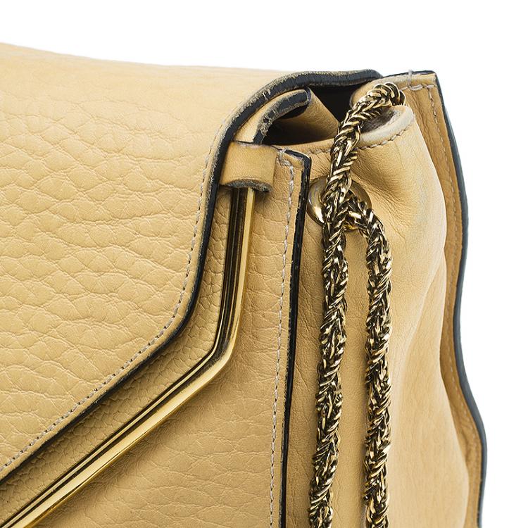 Pre Owned Chloe Yellow Leather Medium Sally Shoulder Bag