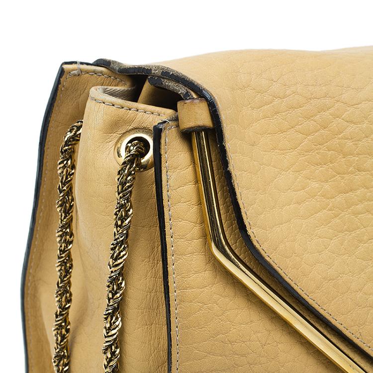 Pre Owned Chloe Yellow Leather Medium Sally Shoulder Bag