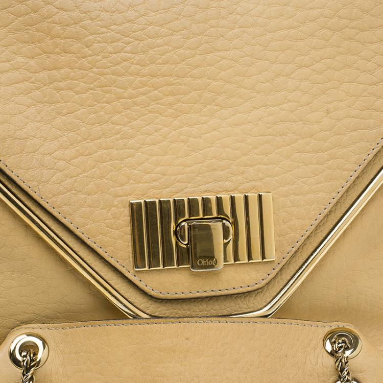 Pre Owned Chloe Yellow Leather Medium Sally Shoulder Bag