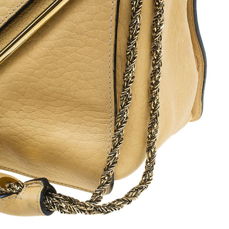 Pre Owned Chloe Yellow Leather Medium Sally Shoulder Bag