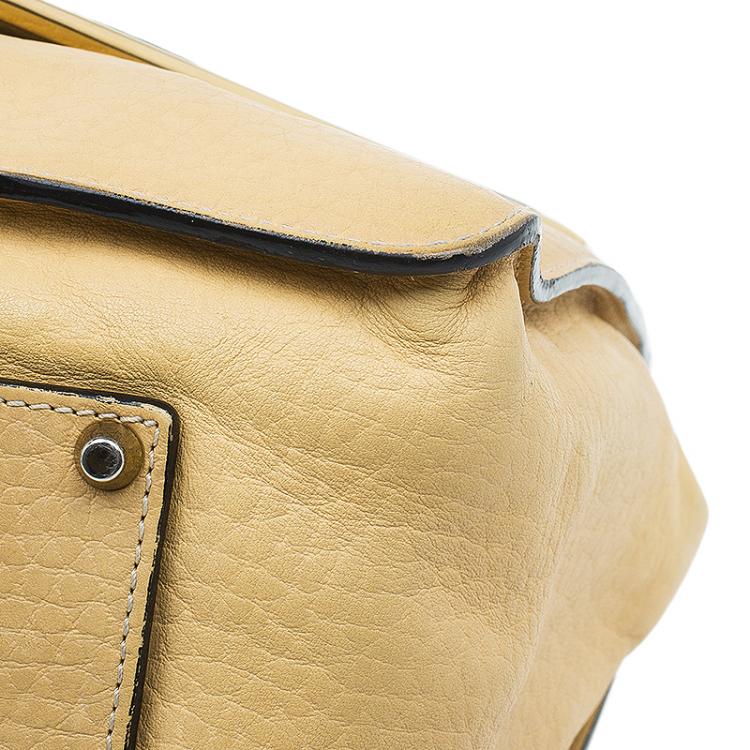 Pre Owned Chloe Yellow Leather Medium Sally Shoulder Bag