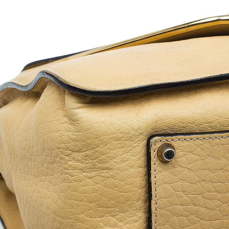 Pre Owned Chloe Yellow Leather Medium Sally Shoulder Bag