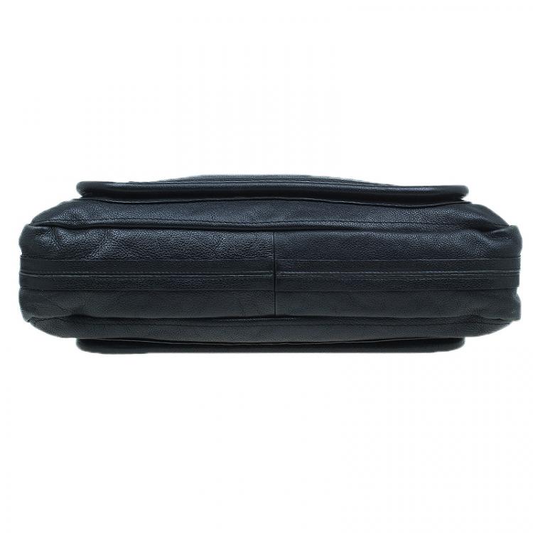 Pre Owned Chloe Black Leather Large Paraty Shoulder Bag