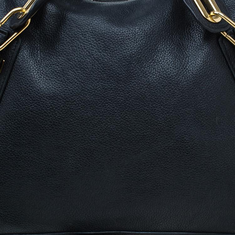 Pre Owned Chloe Black Leather Large Paraty Shoulder Bag