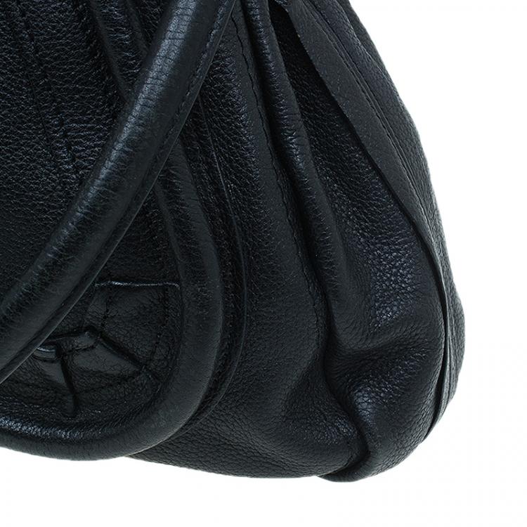 Pre Owned Chloe Black Leather Large Paraty Shoulder Bag