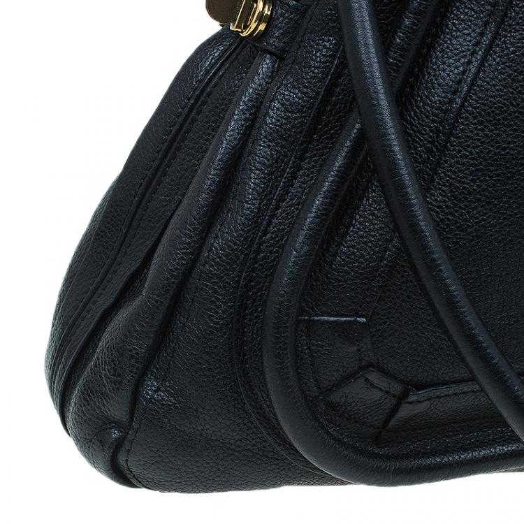 Pre Owned Chloe Black Leather Large Paraty Shoulder Bag