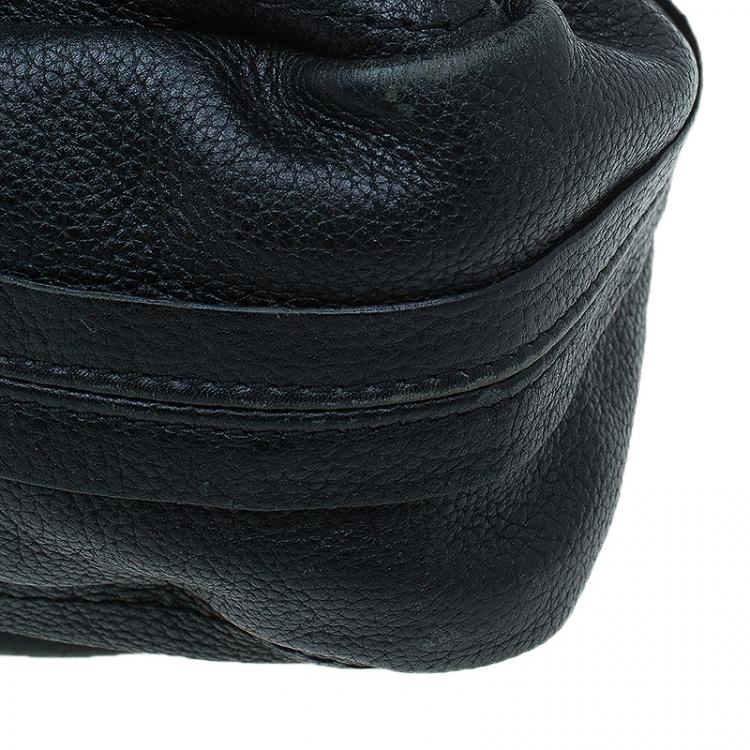 Pre Owned Chloe Black Leather Large Paraty Shoulder Bag