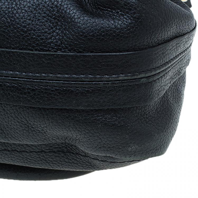 Pre Owned Chloe Black Leather Large Paraty Shoulder Bag