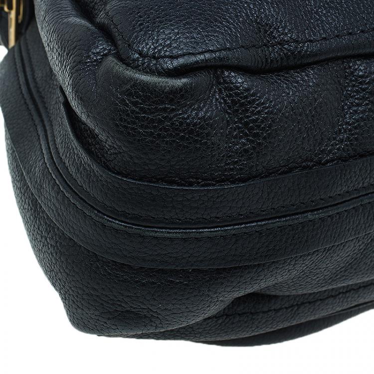 Pre Owned Chloe Black Leather Large Paraty Shoulder Bag