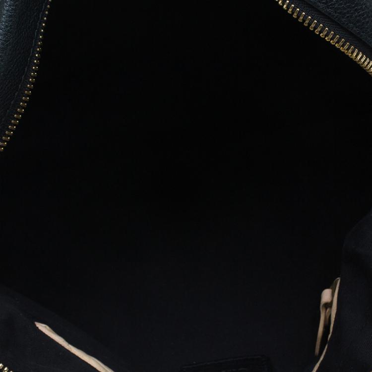 Pre Owned Chloe Black Leather Large Paraty Shoulder Bag
