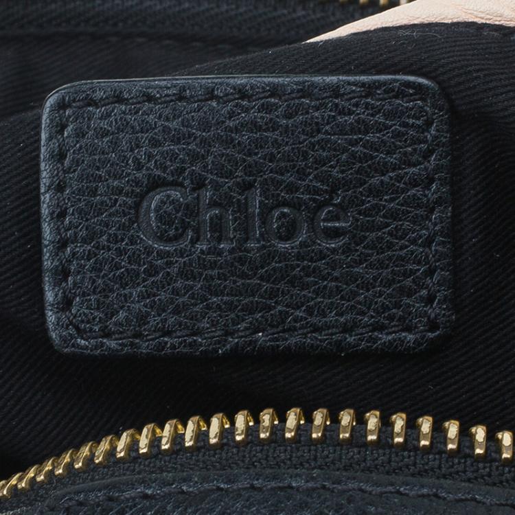 Pre Owned Chloe Black Leather Large Paraty Shoulder Bag