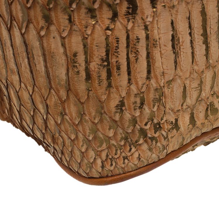 Pre Owned Chloe Brown Python Medium Elsie Shoulder Bag