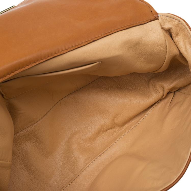 Pre Owned Chloe Brown Python Medium Elsie Shoulder Bag