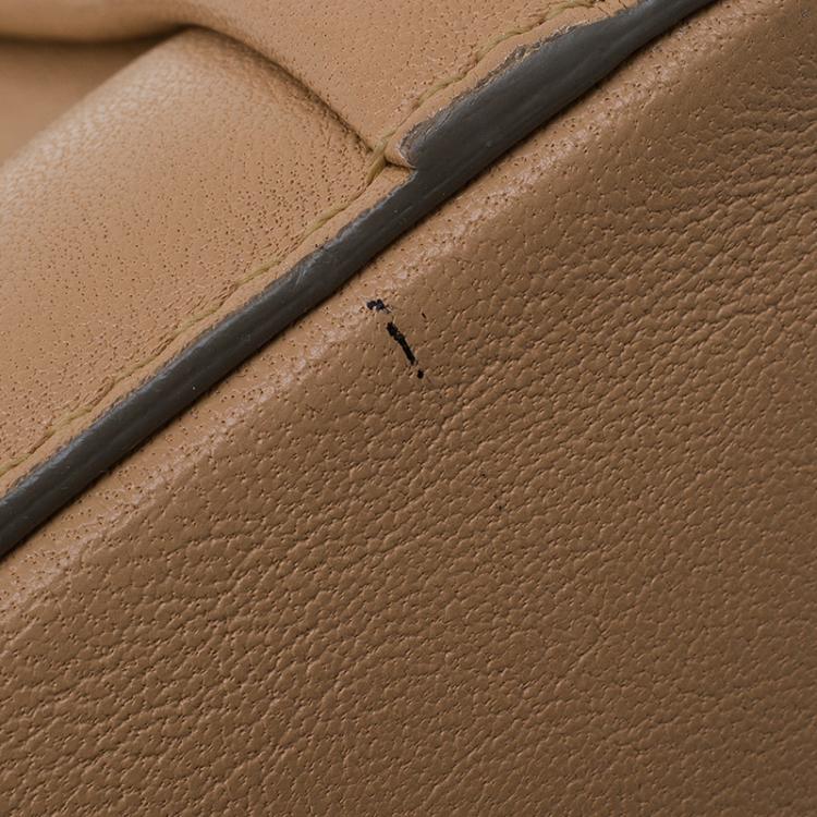 Pre Owned Chloe Beige Bi Color Ostrich and Leather Medium Elsie Shoulder Bag