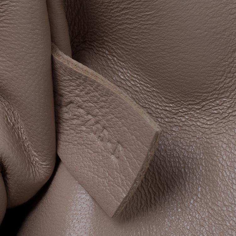 Pre Owned Chloe Beige Bi Color Ostrich and Leather Medium Elsie Shoulder Bag