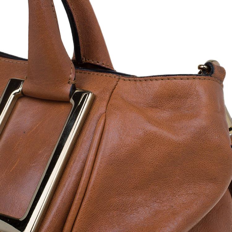 Pre Owned Chloe Brown Leather Medium Ethel Satchel